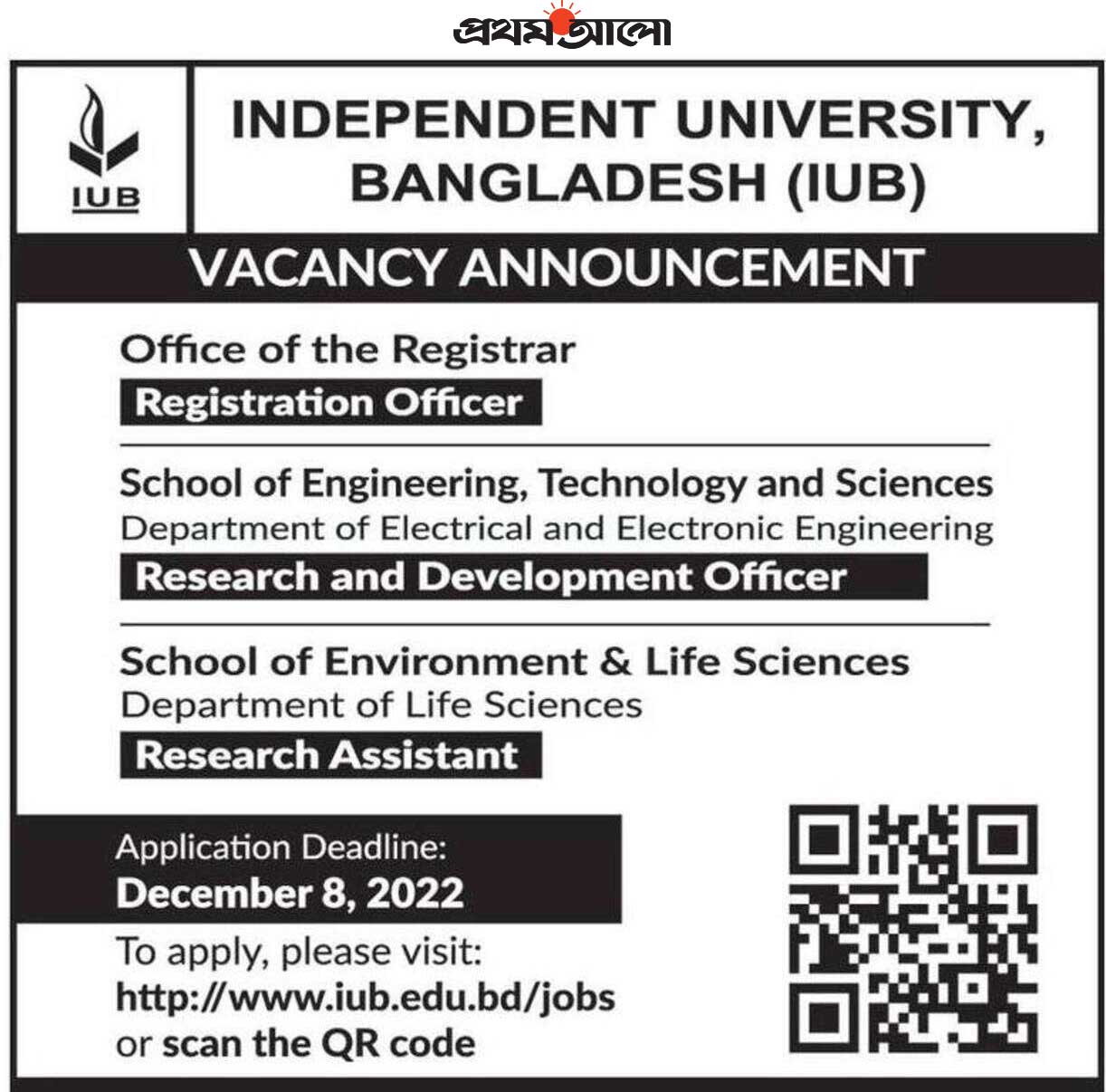 Independent University Bangladesh Job Circular 2022