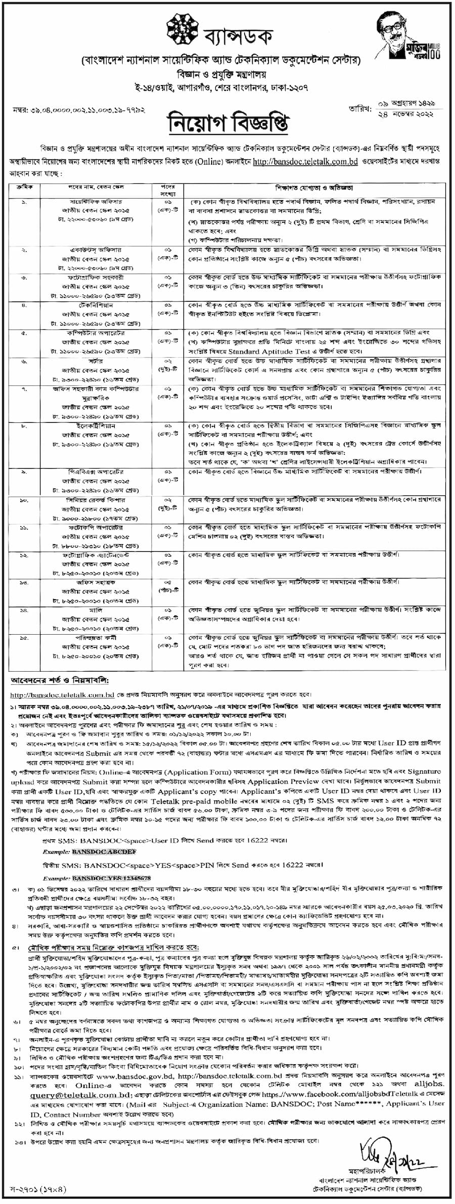 Ministry of Science and Technology job Circular 2022