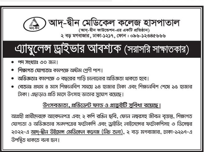 Ad-din Foundation Job Circular 2022