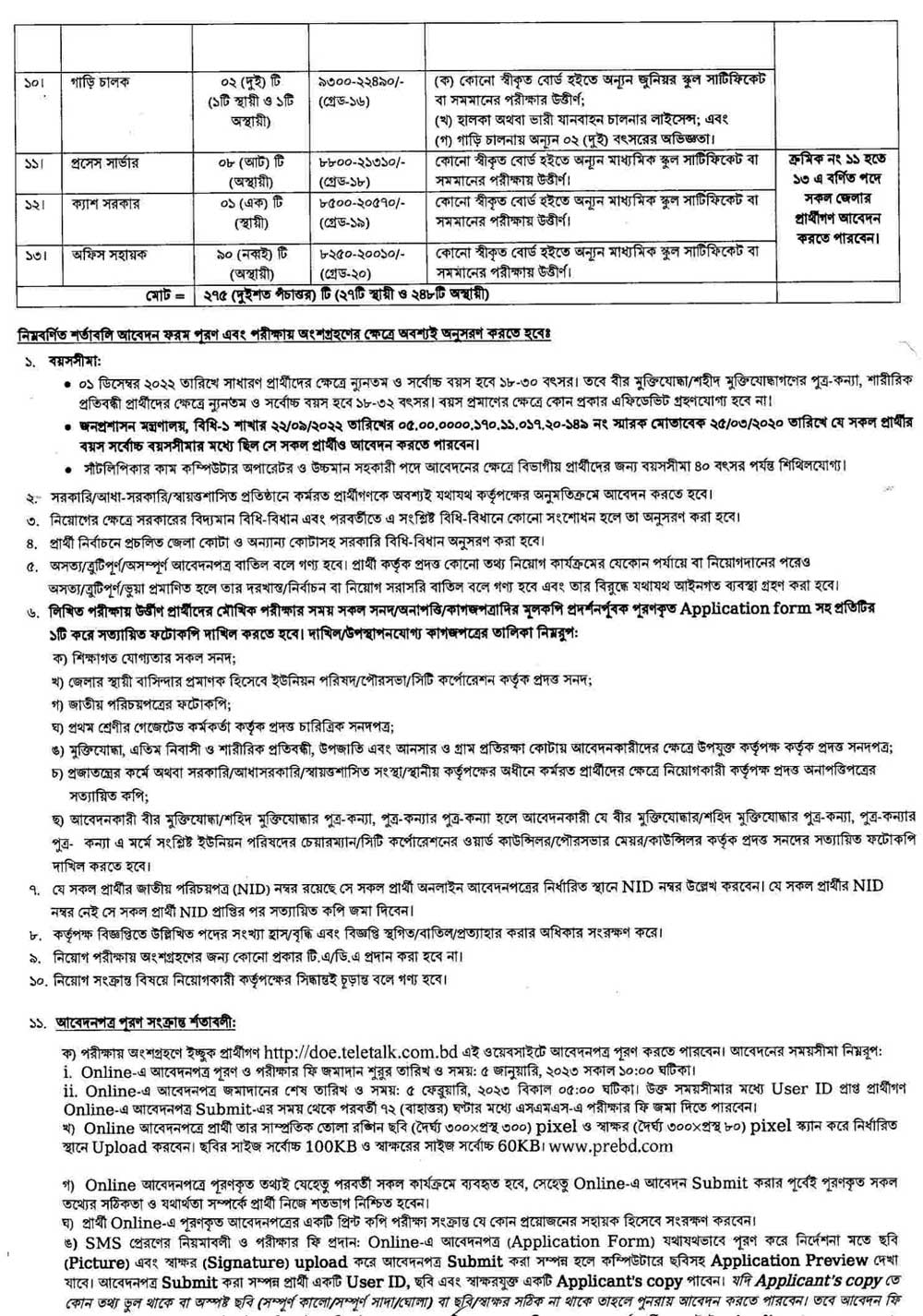 Department of Environment Job Circular 2023