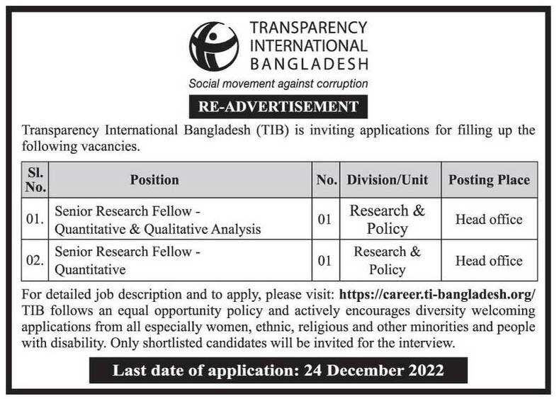 Transparency International Bangladesh Job Circular 2022