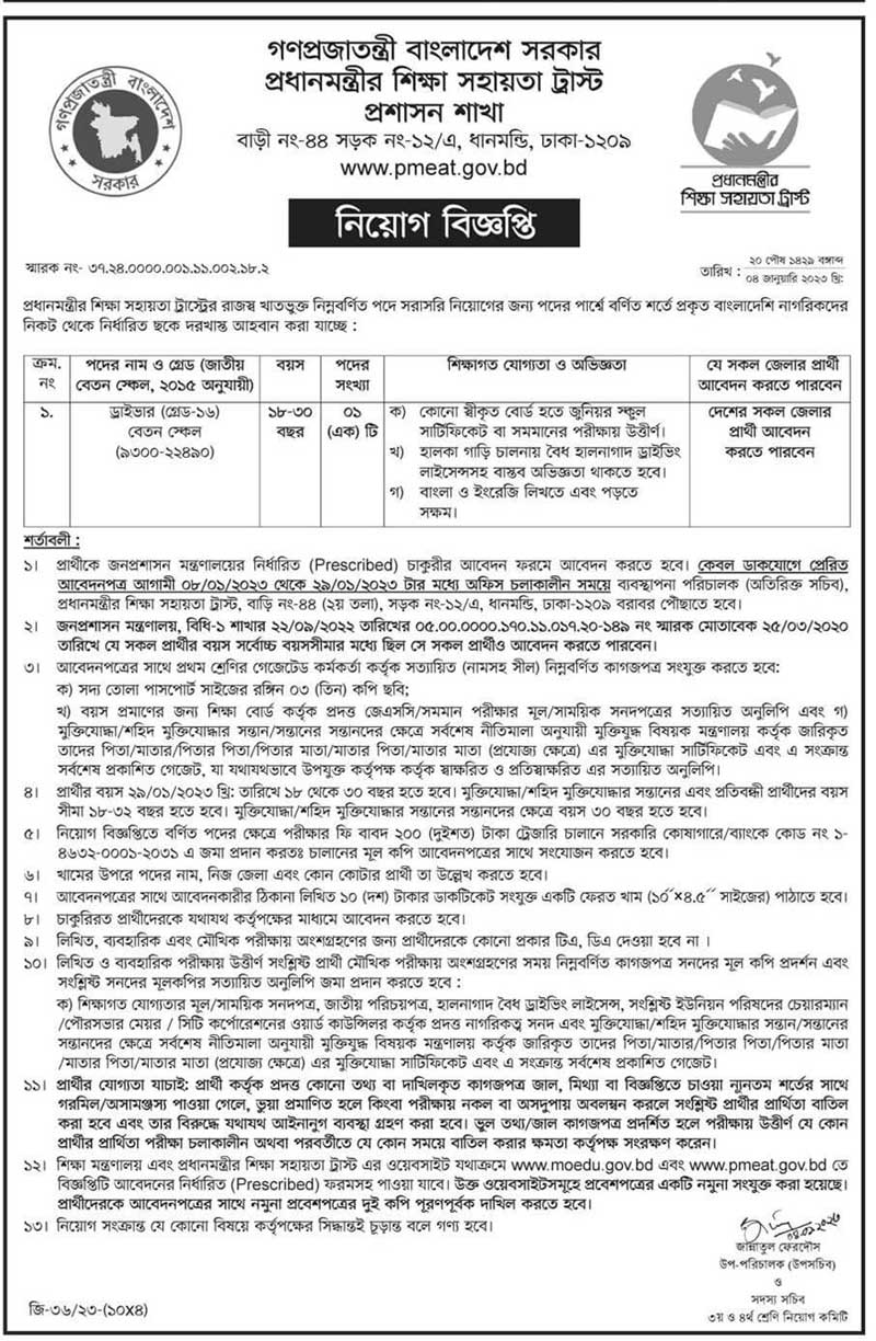 Ministry of Education Job Circular 2023